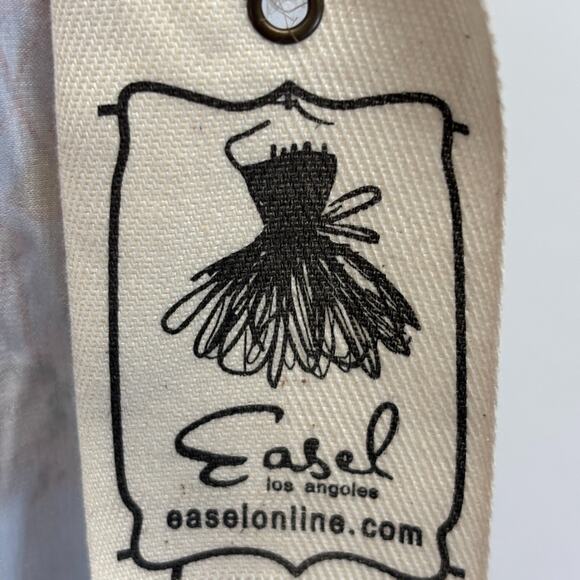 Easel Women's Satin Floral Boho Cottage Blouse Size M Feminine Puff Sleeve NWT - Picture 6 of 11